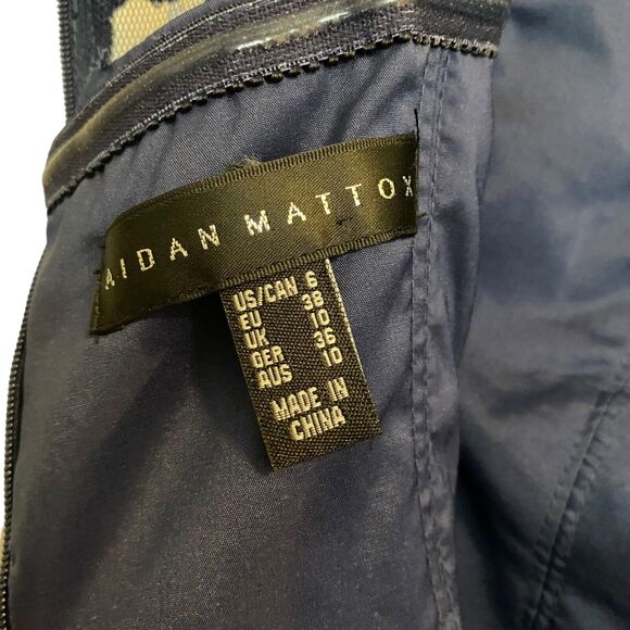 Aidan Mattox Dress Sz 6 Floral Lace Off Shoulder Cocktail Date Night Out Wedding - Picture 7 of 11